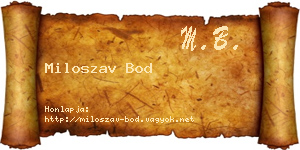 Miloszav Bod névjegykártya